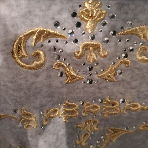 Retro Y2K/2000's  Juicy Couture Bling Bling Crystal Studded Velour Hoodie - Picture 8 of 14